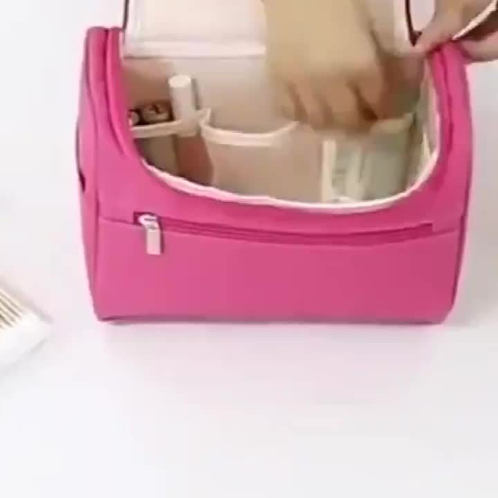 Large Capacity Travel Toiletry Bag – Multifunctional Oxford Fabric Cosmetic Organizer with Zipper & Top Handle (Men & Women)