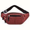 Unisex Nylon Waist Bag - Adjustable Strap 4-Pocket Large Capacity Crossbody Chest Pack for Cycling Running Gym Travel