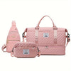 Large Capacity Multifunctional Travel & Gym Bag Set – Quilted Polyester Toiletry & Clothes Organizer