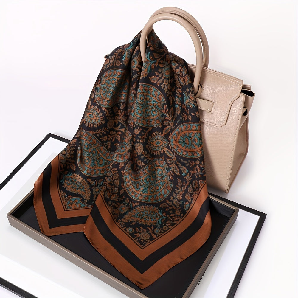 Elegant Floral Polyester Scarf for Women – Lightweight Woven Shawl, Breathable Botanical Wrap