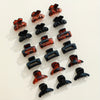 18-Pack Mini Black Frosted Square Hair Claws – Rubber Grip Small Hair Clips for Women
