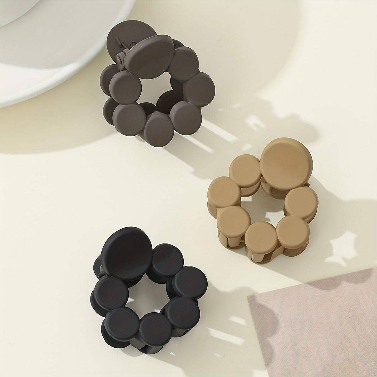 3-Pack Matte Shark Hair Claw Clips Solid Color Elegant Hair Clips for Women