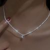 Vintage Pentagonal Sparkling Zircon Necklace - Light Luxury Shimmer Clavicle Chain for Parties & Everyday