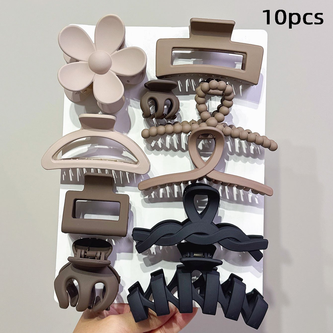 10-Pack Assorted Resin Hair Claw Clips — Large Mixed Color Hair Accessories for Women, Parties & Gifts