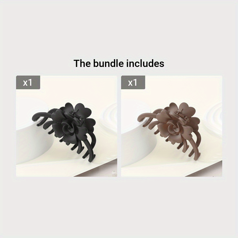 Matte Flower Hair Clip - Large Non-Slip Floral Barrette, Solid Color (1pc)