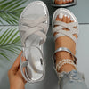 Women's Crisscross Strap Flat Sandals – Lightweight Open Toe Ankle Strap Summer Shoes
