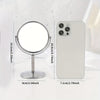 RANCAI 360° Stainless Steel Double-Sided Makeup Mirror – Polished Coastal Tabletop, HD Oil-Free Surface, Non-Electric, Anti-Skid Base