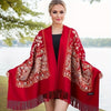 Bohemian Embroidered Floral Cashmere Scarf Shawl – Vintage Large Ethnic Wrap for Spring & Autumn