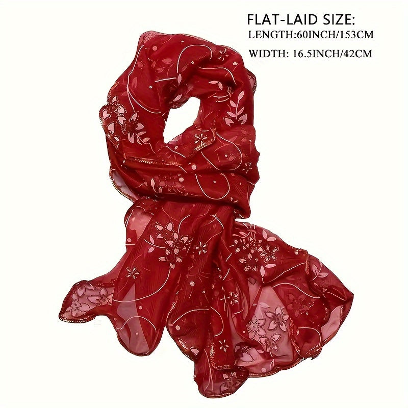 Floral Embroidered Scarf – Breathable, Windproof Boho Shawl & Sunproof Travel Wrap