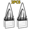 2-Pack Handmade-Look 3D Multi-Compartment Travel Organizer Pouches with Clear Window – Heavy-Duty Zippered Cosmetic & Toiletry Bags, Black