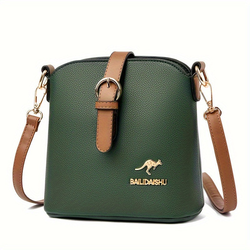 Elegant Women's Small Bucket Shoulder Bag, Lightweight Crossbody for Travel & Shopping