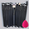 20-Piece Hypoallergenic Makeup Brush Set – Nylon Bristles Palm Brushes for Foundation, Blush, Eyeshadow, Brows & Lips, ABS Handle Travel Kit