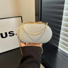 Glitter Beaded Evening Clutch for Women – Sparkling PVC Handbag with Gold-Tone Chain Strap for Weddings, Parties & Galas