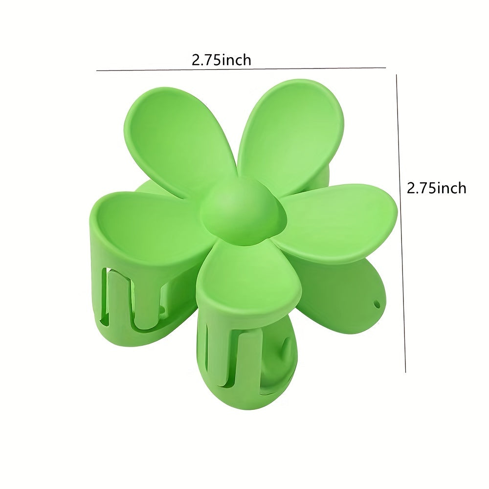 Flower Frosted Candy Hair Claw Clip – Non-Slip Strong Hold Jaw Clip for Women & Girls