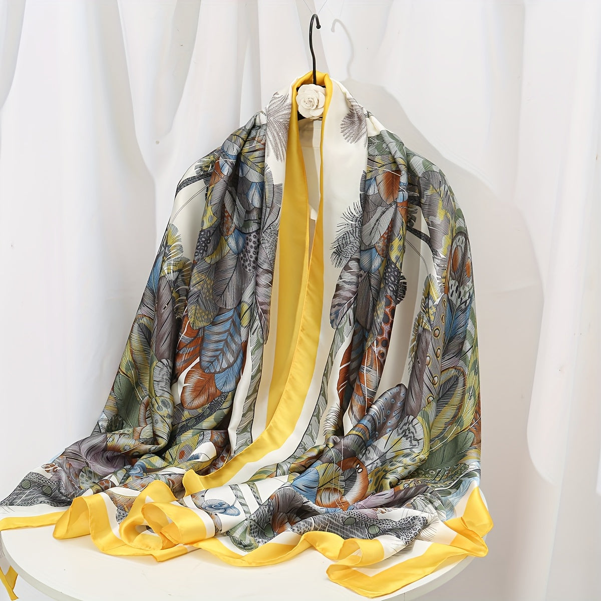Elegant Landscape Print Scarf Shawl 35.4 in × 70.9 in (90 × 180 cm) Windproof Versatile Wrap for Women Hijab