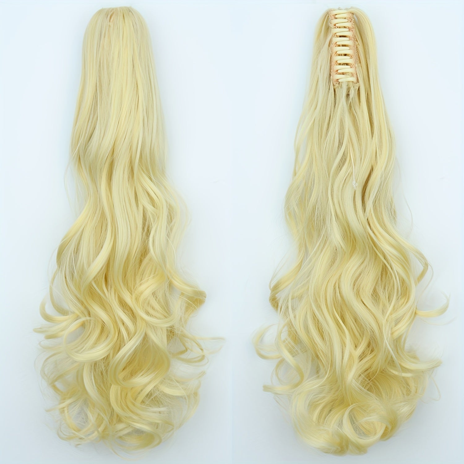 20" (50 cm) Curly Wave Clip-In Ponytail Extension – Invisible Secure Clip, Heat-Friendly Synthetic Hairpiece for Women, Natural-Looking Y2K Party & Everyday