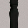Elegant Sleeveless Crew Neck Bodycon Dress for Women Ruched Bust Spring Summer