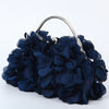 Floral Petal Evening Clutch with Detachable Chain Strap - Polyester Wedding & Party Handbag (Apricot, Rose Red, White, Purple, Blue, Black)