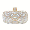Hollow Rhinestone Flower Box Clutch – Women's Evening Bag for Wedding, Prom & Party