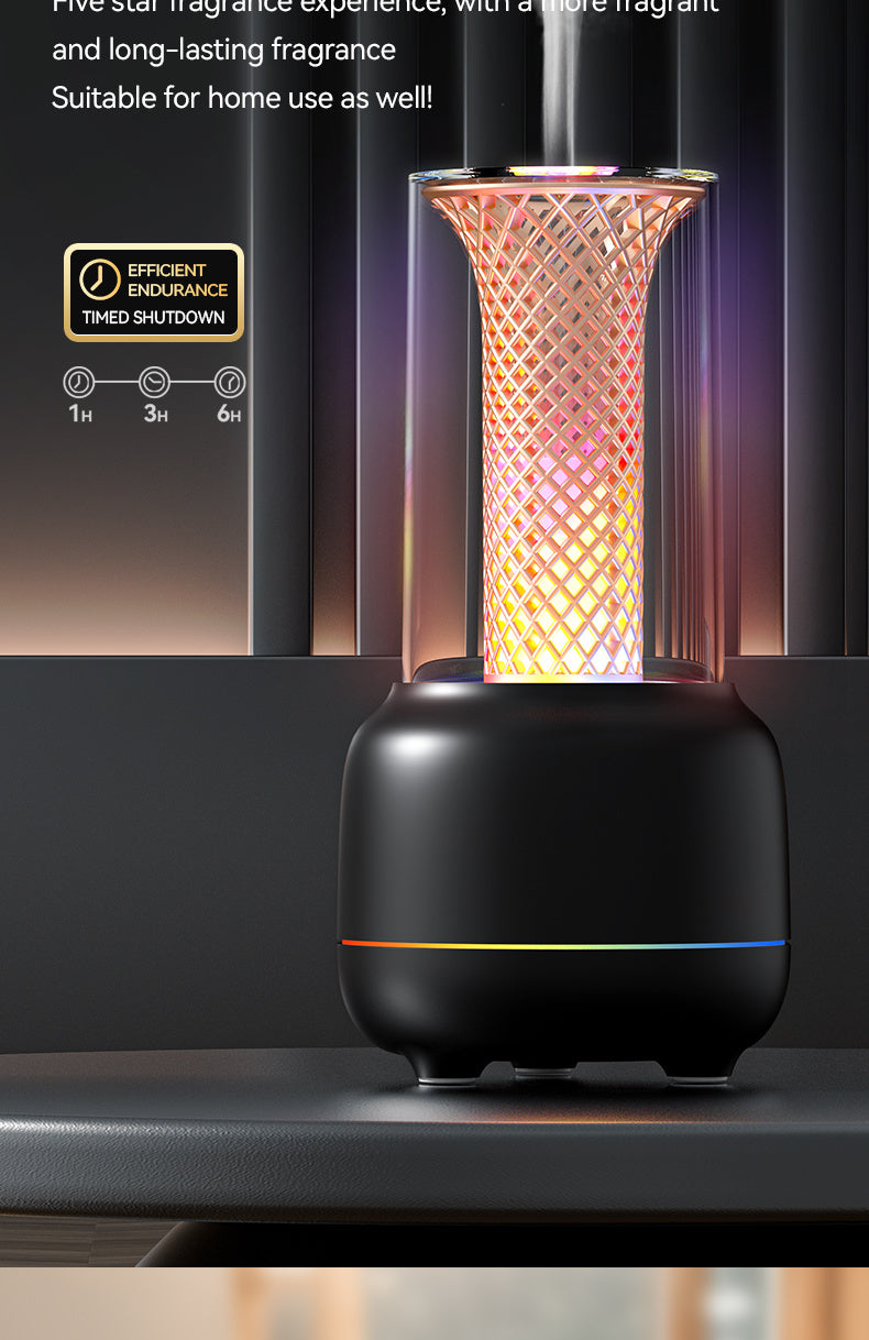 USB Desktop Humidifier & Aromatherapy Diffuser with Timer and Colorful Ambient LED Light for Home & Office