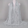 Floral Lace Tassel Scarf Shawl for Women - Bridal Mesh Fringe Wrap for Wedding & Evening