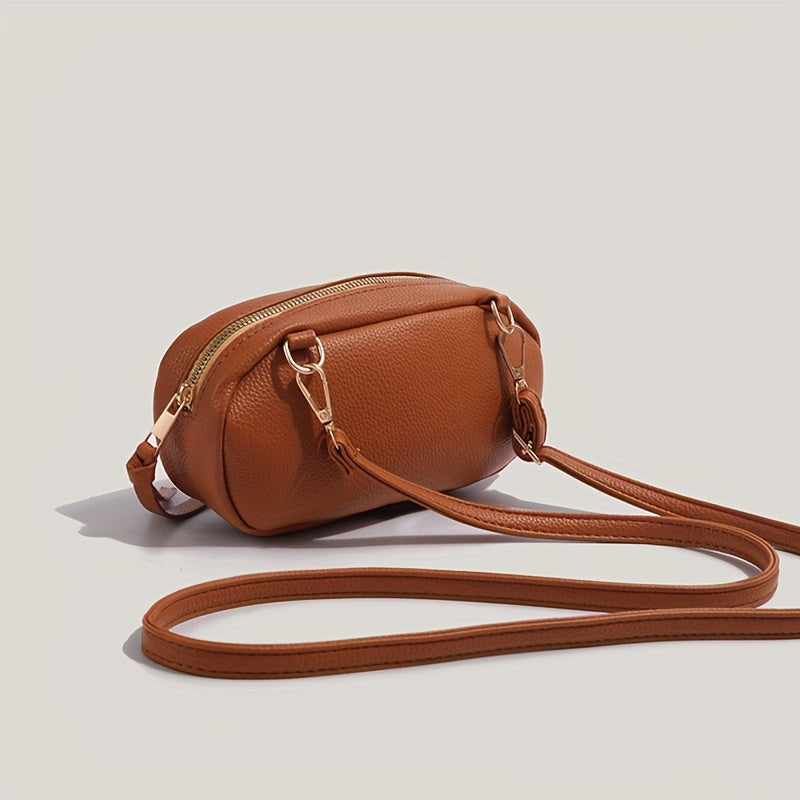 Baguette Bread Crossbody Bag - Cute PU Leather Shoulder Bag with Adjustable Strap, Multifunctional Commuter Purse