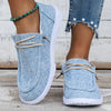 Women's Casual Fabric Loafers - Flat Penny Loafers, Round Toe, EVA Sole, Breathable Fabric Insole