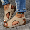 Women's Wedge Platform Sandals - Comfortable Open Toe Ankle Strap Casual Heels