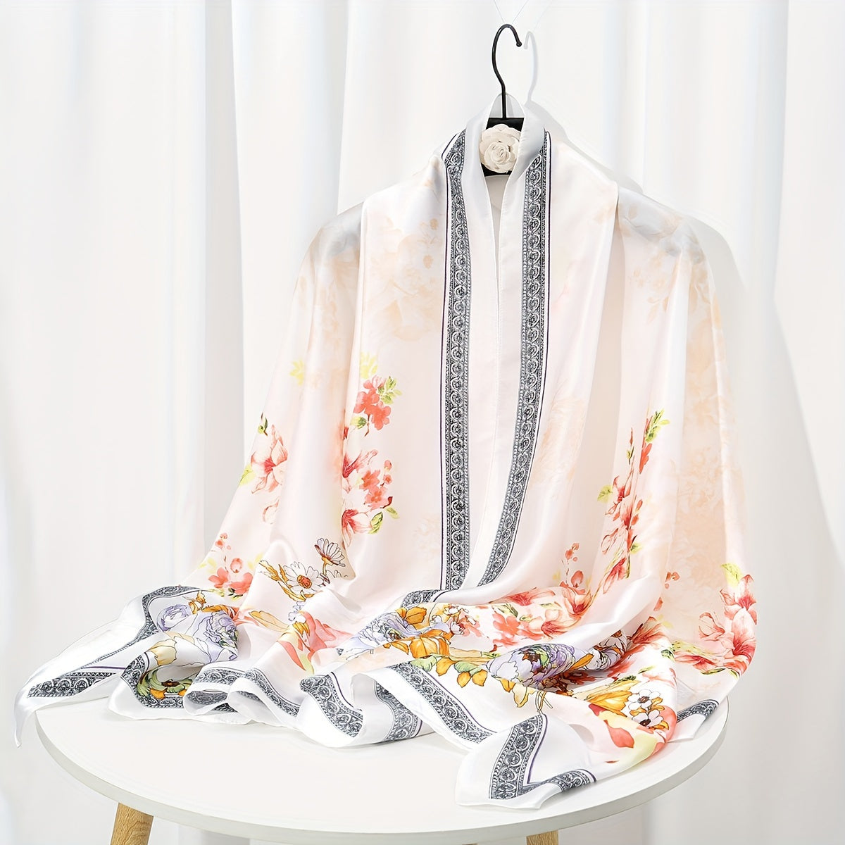 Elegant Landscape Print Scarf Shawl 35.4 in × 70.9 in (90 × 180 cm) Windproof Versatile Wrap for Women Hijab