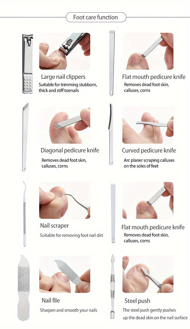 26-Piece Professional Nail and Pedicure Kit - Manicure Set with Clippers, Cuticle Nipper & Scissors