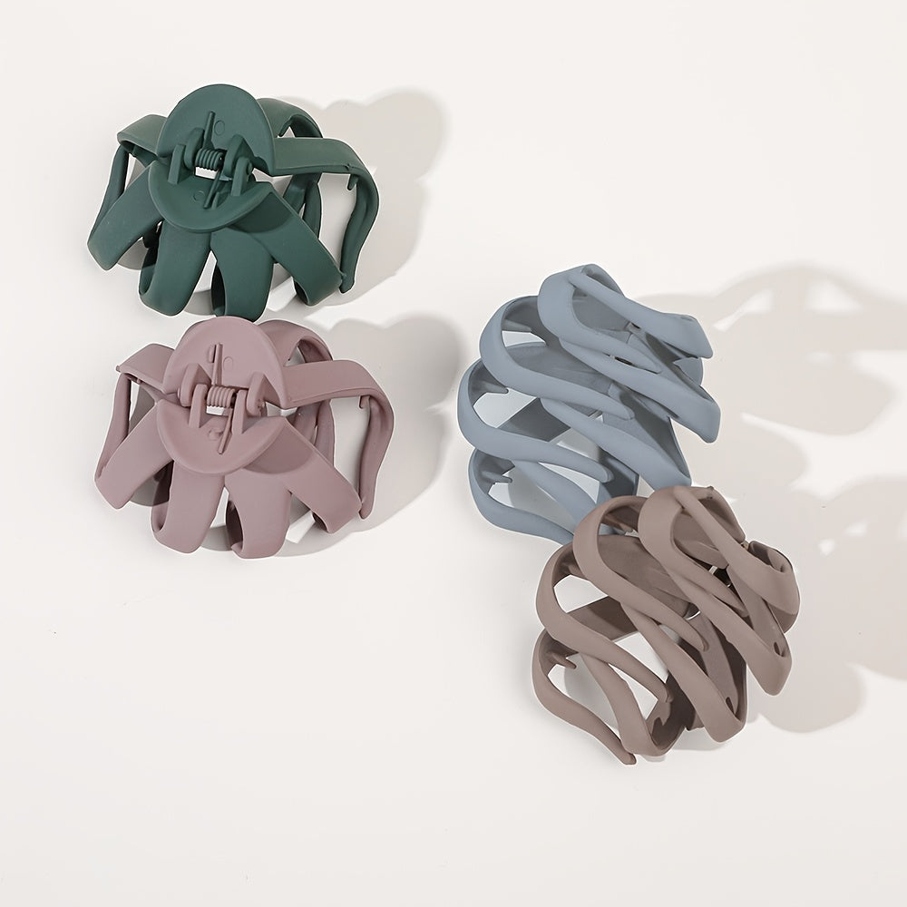 Frosted Octopus Hair Clips - Matte Oval Hairpin, 1/4/9 Pack