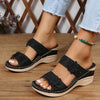 Women's Flower Rhinestone Wedge Slides – Open Toe Non-Slip Arch Support Ankle-Strap Sandals