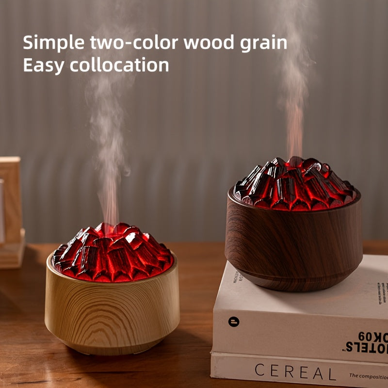 Campfire Desktop Humidifier & Aroma Diffuser — Soundwave Ultrasonic, Real Flame Effect, Dual Mist, Quiet USB Humidifier with LED Night Light & Auto Shut-Off (Black, Red, Purple, Green, Gold, Brown)