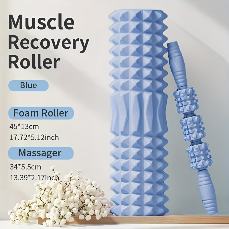 Foam Roller & Massage Stick Set (2-Piece) — Post-Workout Muscle Recovery Roller for Body Shaping