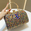 Black and Gold Rhinestone Clutch with Detachable Strap - Geometric Evening Bag for Parties & Formal Events