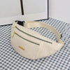 Women's Gray Nylon Fanny Pack - Adjustable Waist Bag with Multiple Zippered Compartments for Running, Travel & Daily Use