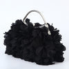 Floral Petal Evening Clutch with Detachable Chain Strap - Polyester Wedding & Party Handbag (Apricot, Rose Red, White, Purple, Blue, Black)