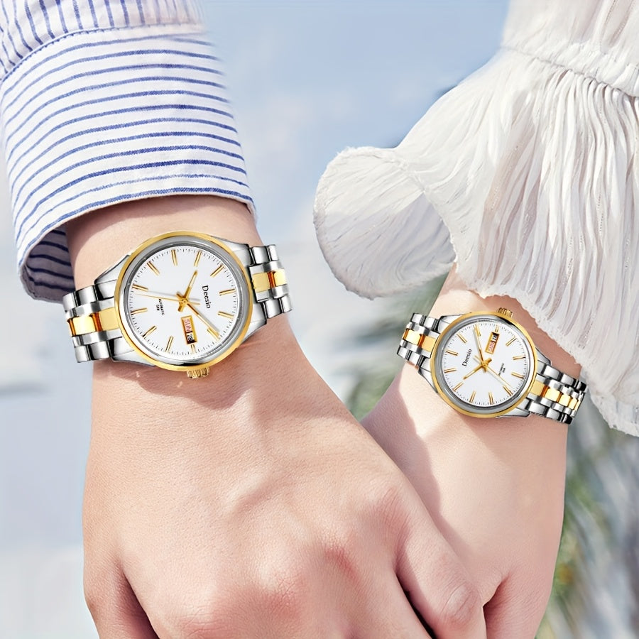 Deesio Women's Stainless Steel Mechanical Automatic Watch, Chain Link Bracelet Business Casual Wristwatch, Gift for Her