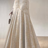 Plus Size Mermaid Lace Skirt — Peach Zippered Evening Wear, Non-Stretch Woven Polyester