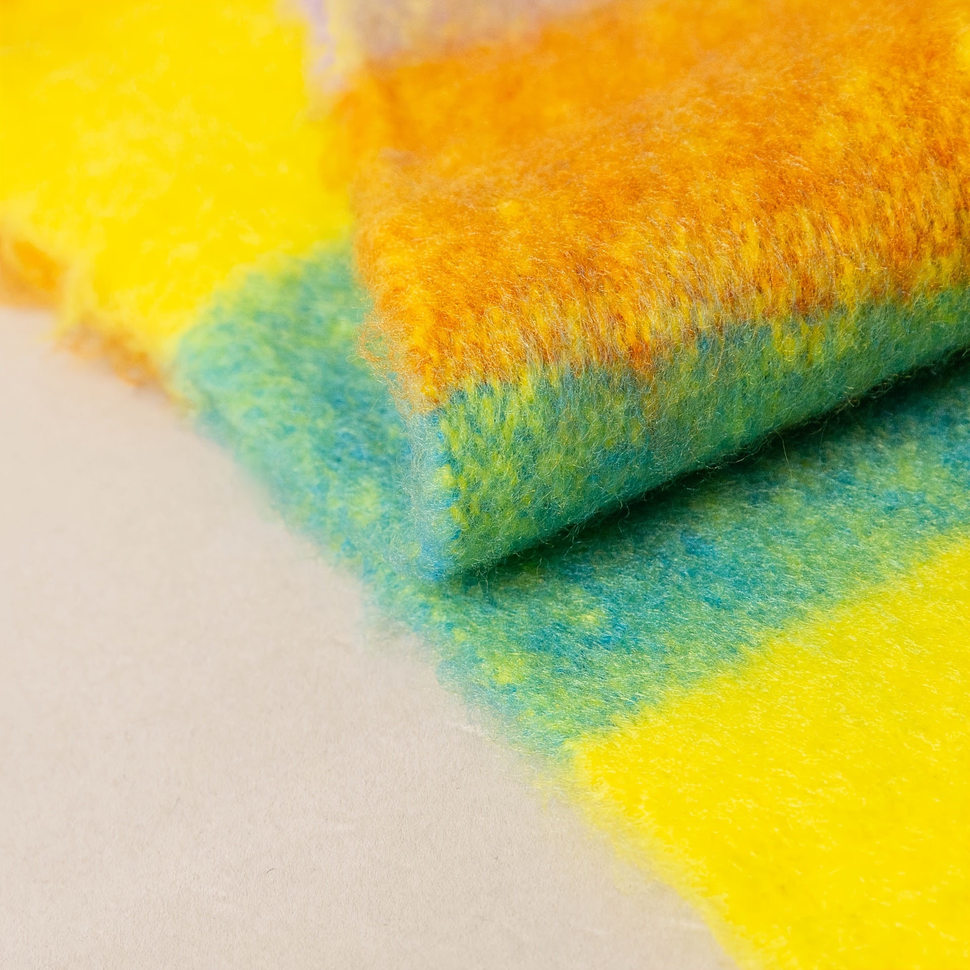 Women's Bohemian Plaid Tassel Scarf — Thick Faux Mohair Rainbow Shawl 240 cm (94.5 in)