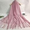 Lightweight Fringe Shawl Wrap for Women — Solid Floral Lace Evening Scarf for Weddings & Parties