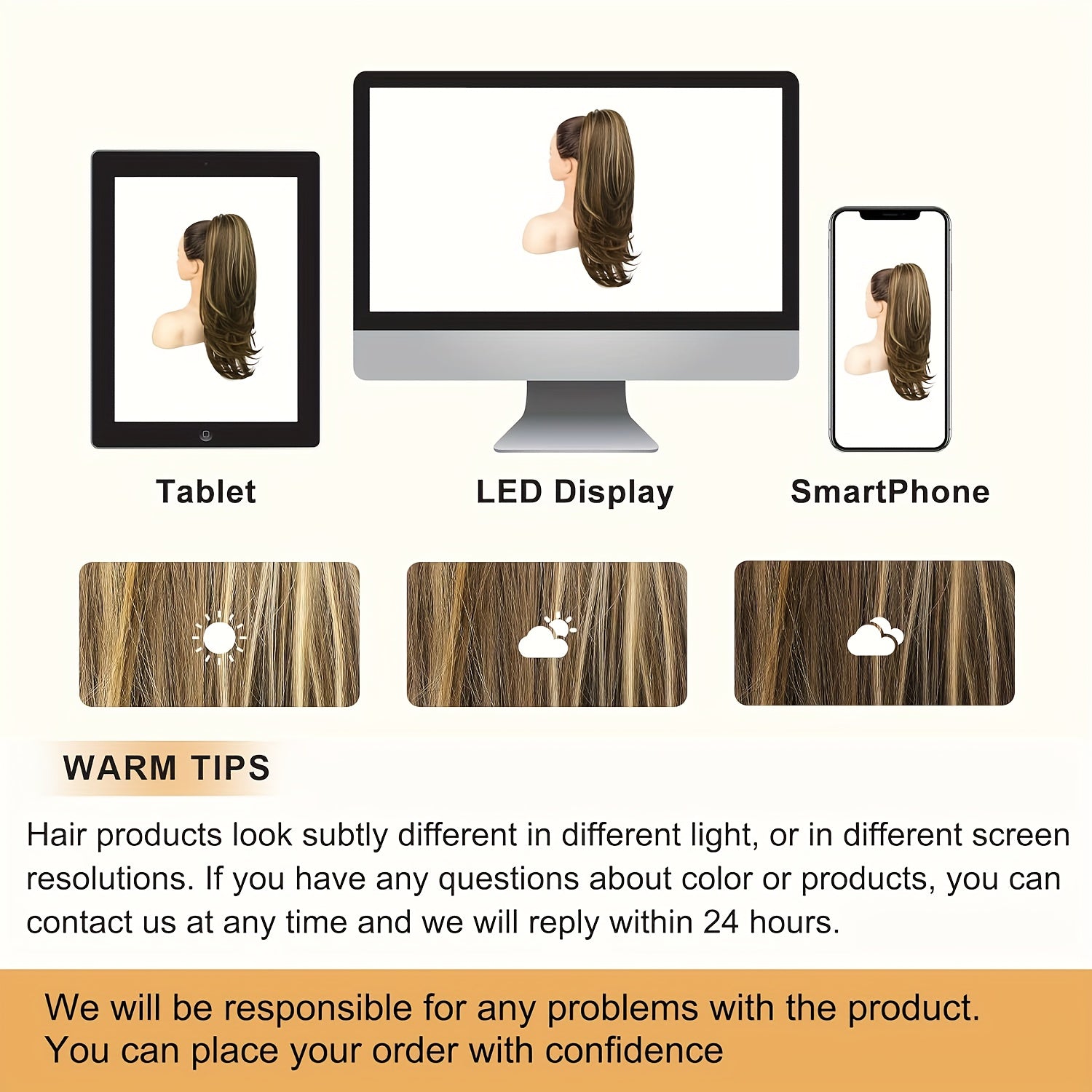 20-Inch (50 cm) Curly Wavy Drawstring Clip-On Ponytail Extension for Women