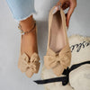 Women's Black Bow Pointed Toe Flats, Comfortable Lining, TPR Sole, Elegant Everyday Shoes