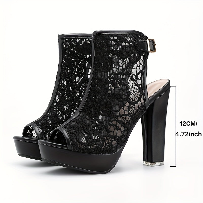 Women's Ultra-High Chunky Heel Mary Jane Pumps – Breathable Fabric Upper, TPR Sole, Comfortable Block Heels for Parties & Nightclubs