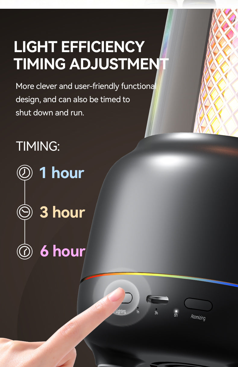 USB Desktop Humidifier & Aromatherapy Diffuser with Timer and Colorful Ambient LED Light for Home & Office