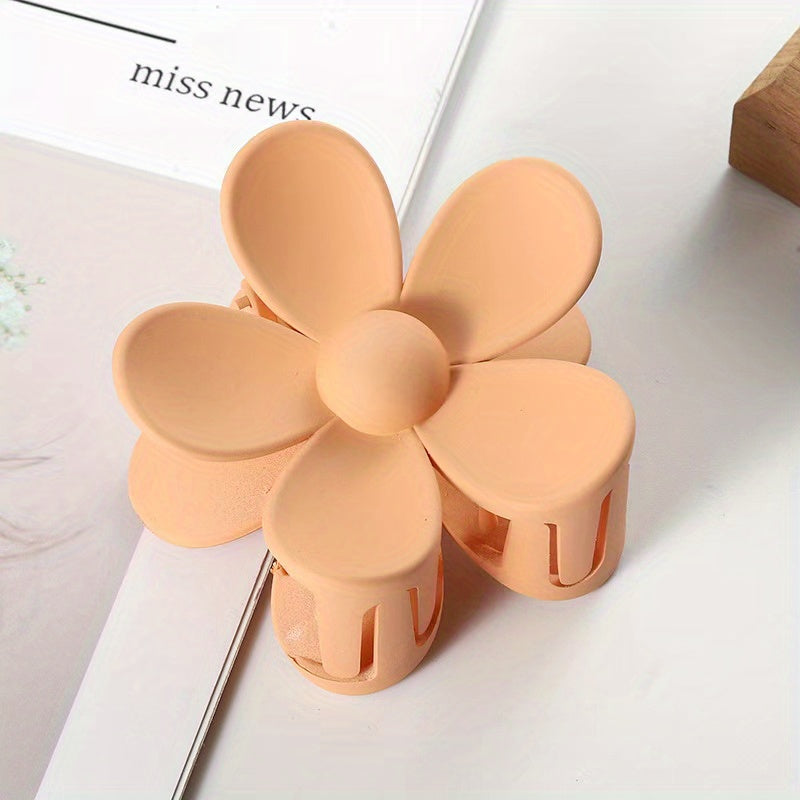 Flower Frosted Candy Hair Claw Clip – Non-Slip Strong Hold Jaw Clip for Women & Girls