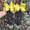 2-Pack Braided Ponytail Hair Extensions with Beads – Afro Twist Dreadlocks for Girls, Cosplay & Party Accessories