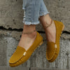Women's Round Toe Slip-On Loafers with Ankle Chain, Fabric Upper and PU Sole