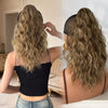 16-Inch (40 cm) Water Wave Claw Ponytail Extension – Heat Resistant Ombre Synthetic Hairpiece for Women