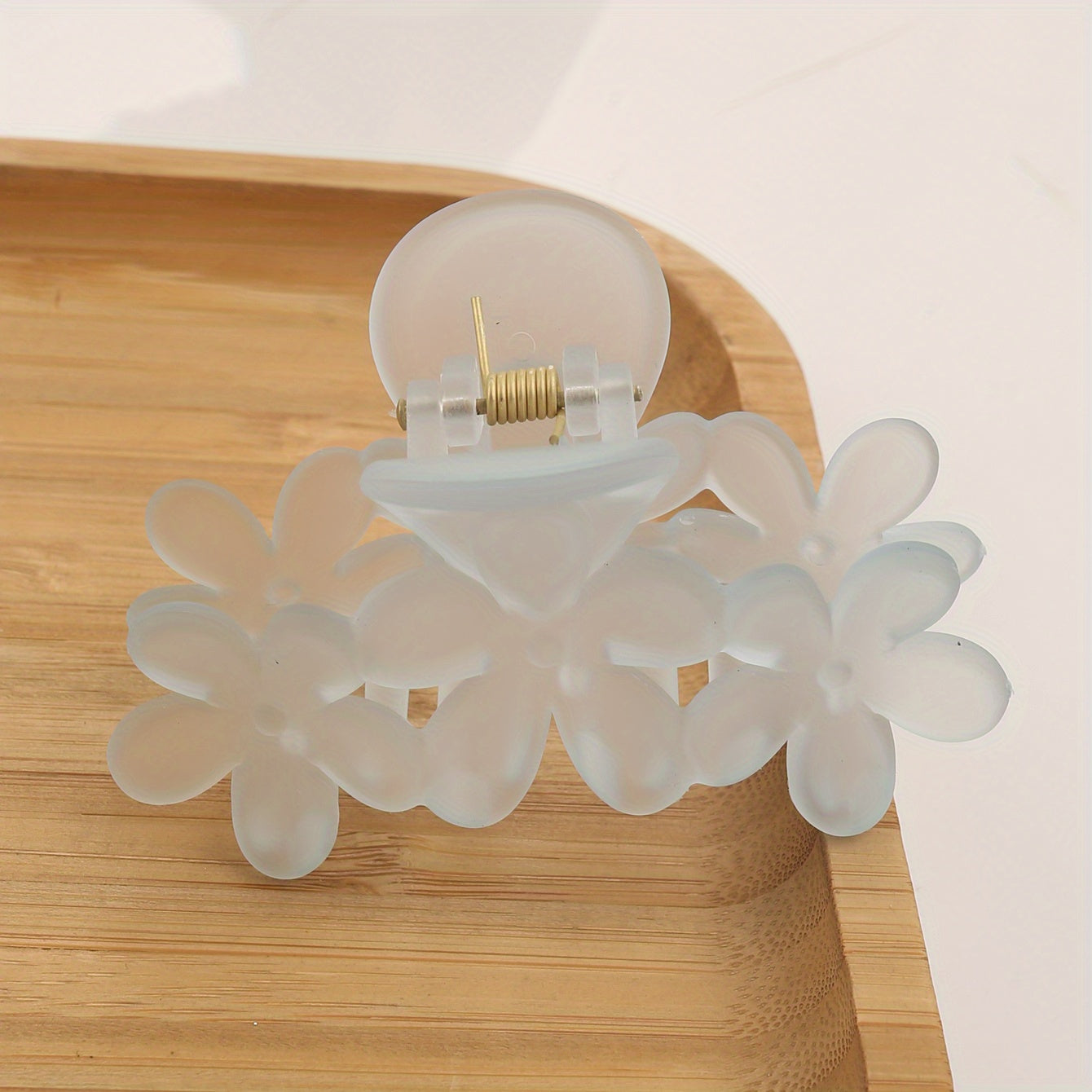 Bohemian Flower Hair Claw Clip - Solid Color Plastic Ponytail Hair Clip for Women